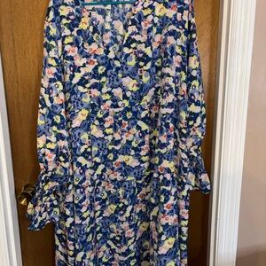 Floral Blue Midi Dress